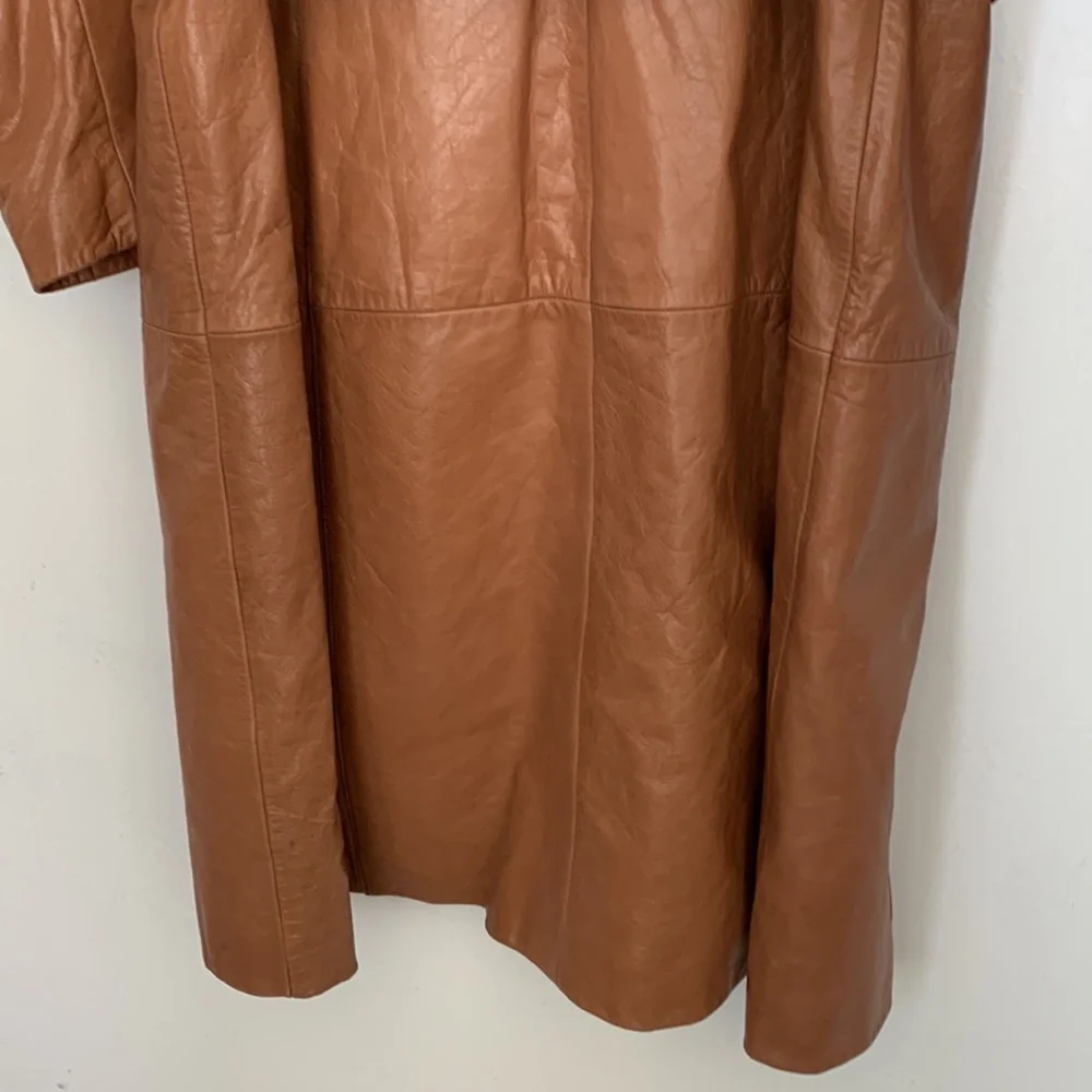 Leather trench coat , beautiful camel color in size XL - Picture 7 of 15